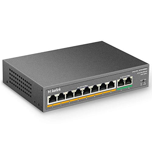 MokerLink PoE Switch, 6 Puertos y 10 Puertos PoE Switch, Soporta IEEE802.3af/at, Metal, Plug & Play miniatura 3