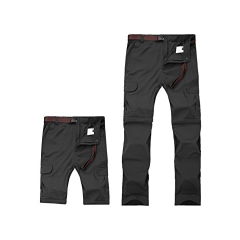 Mr.Stream Mens Convertible Quick Drying Walking Trousers Zip Off Trekking Multi Pocket Cargo Shorts 3X-Large Black Cover