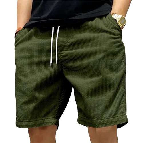 Short casual clásico de pana para hombre con bolsillos miniatura 7