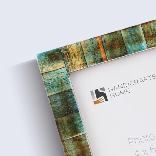 Image of Handicrafts Home 4x6 Picture Frames Pack of 2 - Verdigris Collection Handcrafted Photo Frames, Perfect for Wall & Tabletop Display, Ideal Home Decor Gift