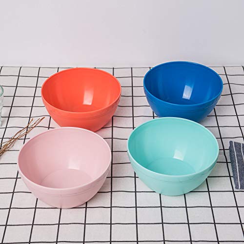 image for XINGUO PLASTIC Unbreakable 30-ounce Plastic Bowls Salad Bowls Cereal B