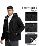 Zoofly Herren Snowboardjacke Skijacke Winterjacke Wasserdicht Outdoor jacken Waterproof Snowboardjacke für Männer Winddicht Schwarz 3XL