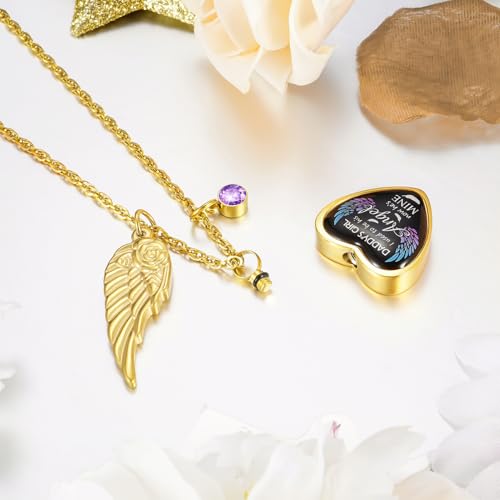 Dletay Heart Urn Necklace for Ashes Birthstones Cremation Jewelry for Ashes Stainless Steel Ash Necklace Memorial Ash Holder2