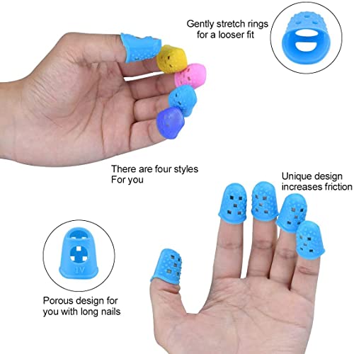 Image of 10pcs Guitar Silicone Finger Protector Color Fingertip Protection Covers Caps for Stringed Instruments, Sewing and Embroidery (Random Color)