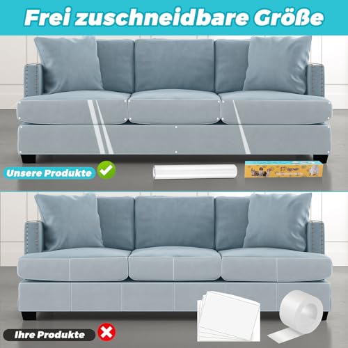 Kratzschutz Sofa Katze, Kratzfolie Katzen Selbstklebend 30cm x 5m, Anti Kratz Folie für Katzen und Hunde, Kratzschutzfolie Transparent für Möbel Couch Sofa Wand Tür Schutz