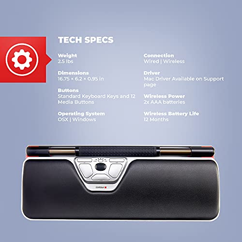 Contour Design Ultimate Workstation Plus Wired - Includes Rollermouse Plus & Balance Keyboard - Wired Ergonomic Keyboard And Mouse Combo - Compatible With Mac & Pc Computers #TOP3