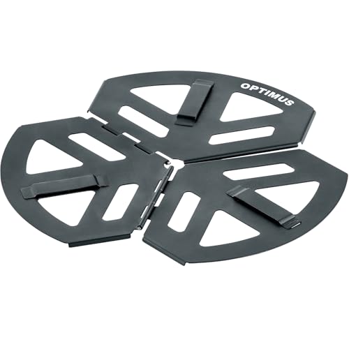 Support de réchaud Optimus – Base pour sol meuble | Base stable pour Nova, Polaris et Vega | Plaque en aluminium pour neige, sable et gravier | Ø 210 mm,...