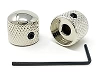 PROFESSIONAL QUALITY - Heavy Duty Solid Metal Rounded Dome Knobs in NICKEL Finish UNIVERSAL FIT - Fits 1/4 in. (6.35mm) solid shaft pots for U.S.and Mexico made Telecaster and Precision Bass models (1951-present). Will also fit any brand/model with a...