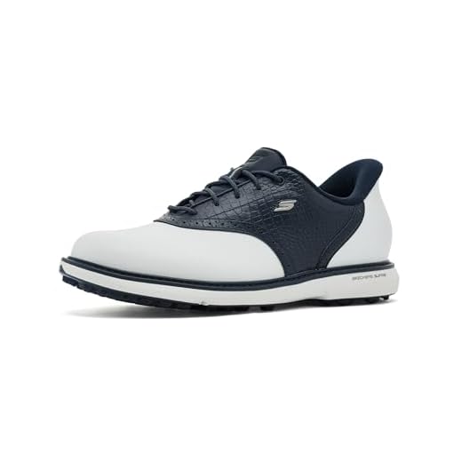 Skechers Golf Women's Prestige Spikeless Slip-in Arch Fit Golf Shoe Sneaker, White/Navy, 7