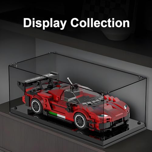 Mould King 27087 Speed Champion Auto Klemmbausteine mit Acrylvitrine, Technik Bausteine Rennwagen Sportwagen Bauspielzeug… – Ansicht 5