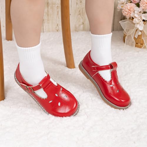 Toddler Little Girls T-Strap Mary Jane Ballet Flat Casual School Oxford Dress Shoes for Flower Girl Party Wedding2