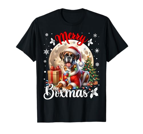 Boxer Christmas Boxer Dog Costume Boxer Xmas Merry Boxmas T-Shirt