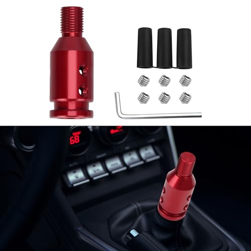deemars Adaptador de Mando para el Cambio de Coche, Adaptador Automático de Cambio, Adaptador Universal Manual de Cambio de Cmbio de la Perilla de Cambio para Engranmanual sin Rosca (Rojo)