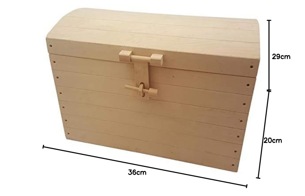 Holz-Schatzkiste - Kleine Kinder-Truhe - Piratentruhe - Ordnungsbox - PW 2213