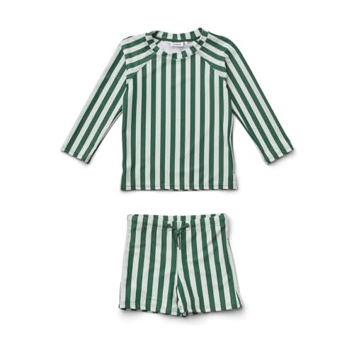 Toddler Boys Two Piece Swimsuit Rash Guard Set Long Sleeve Swim Shirt Swim Trunks& Shorts Bathing Suit