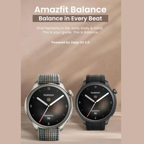 Amazfit Balance A2287 Smart Watch 46mm grande 1,5 polegadas AMOLED, telefonia Bluetooth GPS, exibiçã