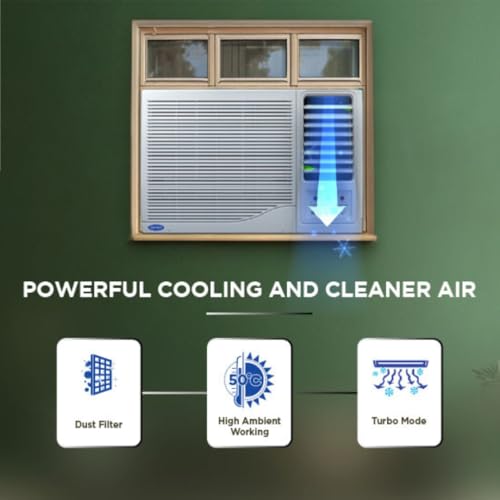 Image of Carrier 2 Ton 2 Star Window Air Conditioner (Estrella GX Series, R32, High Ambient Cooling up to 50C, Turbo Mode, Energy Saver, Sleep & Dry Mode, Auto Restart, 2026 Model, White) CAW24EC2R36F0