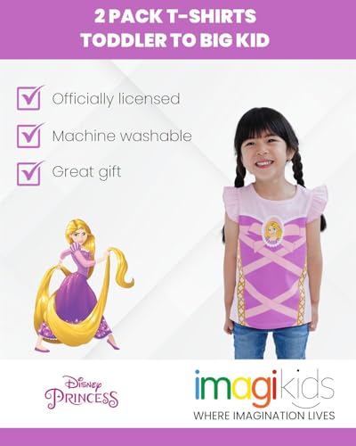 Image of Disney Girls' 2-Pack Short Sleeve T-Shirts Toddler to Big Kid