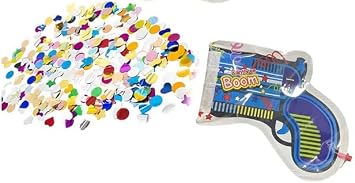 Confetti Party Poppers Gun Party Supplies 1 Gun 4 Shots Plus Sticker Reusable Multicolor Metallic Confetti Poppers Gun Confetti Gun Party Favors Kids & Adults Birthday Parties Crazy Hour Fun 955-1s