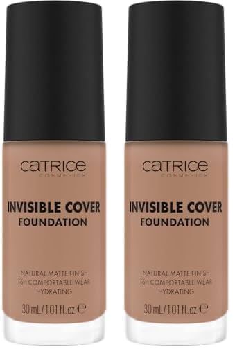 Catrice Cosmetics Base Invisible Cover, hidratar/humectar, de larga duración, matificante, natural, mate, 30 ml (Paquete de 2)