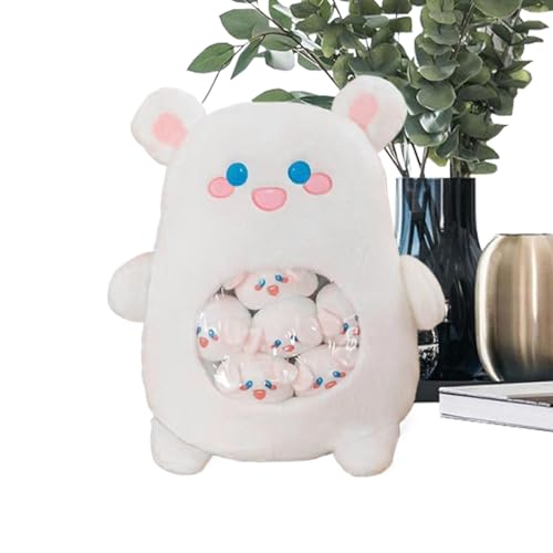Cojín de peluche con forma de animal | Cojín de peluche con diseño de conejo panda dinosaurio con 6 bonitos peluches para animales pequeños | Cojín para animales pequeños