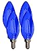 SleekLighting 6 Watt E12 LED Filament Candelabra Blue Light Bulb, dimmable (60W Incandescent Replacement) Chandelier Torpedo Tip, Clear Glass Cover E12 Base 4pack
