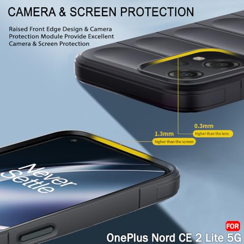 Image of TheGiftKart Liquid Silicon Back Cover Case for OnePlus Nord CE 2 Lite 5G | Shockproof Military Grade Protection | Micro-Fibre Cloth On Inner Side | Built-in Anti-Slip Grip Back Cover (TPU, Black)