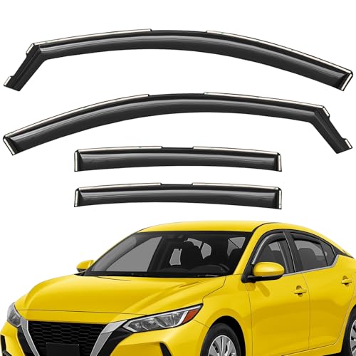 Extra Durable Window Deflectors in-Channel Window Visors Rain Guards Fit for Sentra 2020-2025, Sun Visors, Wind Vent for Shades, Exterior Car Accessories - 4 pcs. AG0884
