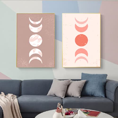 Peinture abstraite soleil lune toile déco salon sans cadre pour rénover vos murs