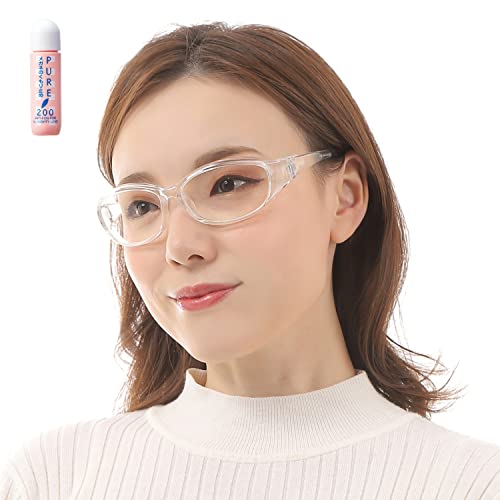 花粉症 メガネ 飛沫防止 保護メガネ 男女兼用 くもり止めセット 白内障手術後 ほこり 粉塵 黄砂 強風 花粉防止 花粉カット 花粉対策 眼鏡 ゴーグル アイガード 度なし 曇り止め UVカット 紫外線カット レディース メンズ 男性 女性 軽量 軽い 透明 オーバル