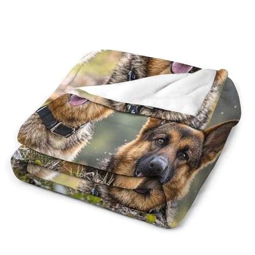 Couverture en flanelle super douce cadeau berger allemand