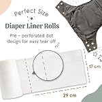 LA PETITE OURSE Linges de couches de vêtements – Rouleaux de liners de couches jetables au Canada – 400 Feuilles (4 Rouleaux x 100) – Biodégradable, sans parfum, sans chlore, 100% Viscose – 11.5 x 6.75 dans