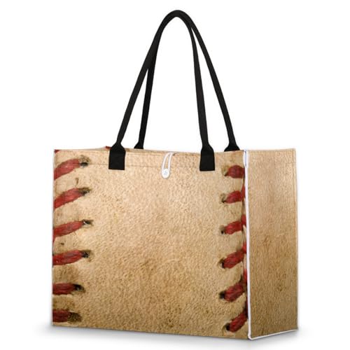 Vintage Baseball Sports Tote Bag for Women Large Beach Bag Reusable Tote Bags for Work Travel Beach Shopping