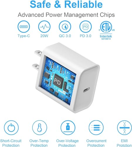 Image of Original 20W Charger Adapter for iPhone 15 Pro Max /15 Pro /15 Plus /15 | 14 Pro Max /14 Pro /14 Plus /14 | 13 Pro Max /13 Mini /13 /12 Pro /12 /11 Pro | Xr | Xs | Xs Max, 20 Watt Charging Adaptor, White