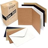 52er Set blanko Faltkarten | Kraftpapier mix