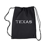 LA POP ART Drawstring Word Art Backpack - The Great Cities of Texas - Black