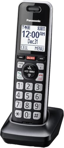 Image of Panasonic Additional Cordless Phone Handset, Advanced Call Block, Compatible with KX-TGF94x and KX-TGF97x Series - KX-TGFA97B (Black with Silver Trim) (Pack of 5)