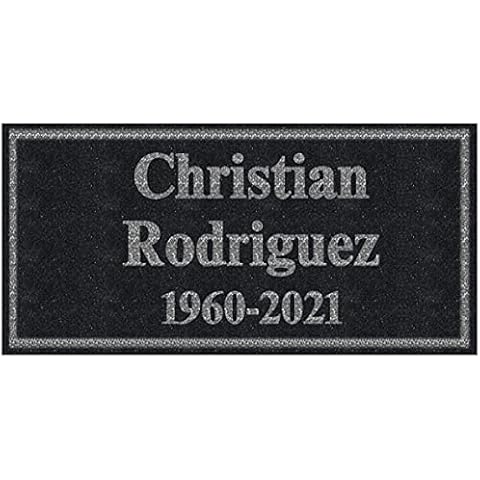 Toiveikas ODB 12x6 inches Personalized Human Memorial Stones, Black Granite Memorial Garden Stone Engraved with Human's Photo, Gifts for Someone Who Lost a Loved One, or Pet, Dog, Cat Cover