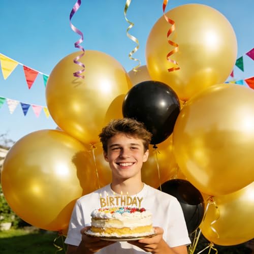 Image of 32Pcs Pearl Gold Big Balloons 18 Inch, Gold Round Large Latex Party Balloons for Birthday Wedding Decorations.