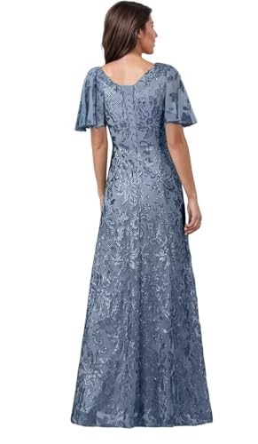 YOFF Mermaid Mother of The Bride Dresses for Women Short Sleeves Sequin Evening Formal Dress YO2522