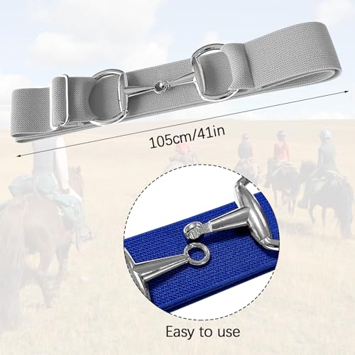 Image of Huaerle 1.5 inch Elastic Equestrian Belt with Bit Buckle and Leather Key Strap