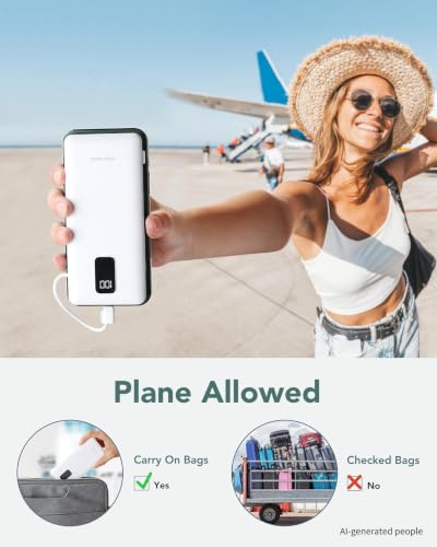 Image of charmast Portable Charger Power Bank Built in Cables,10000mAh Battery Pack