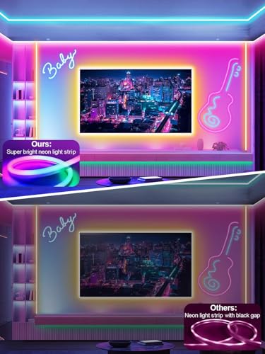 Image of Ledagic 50FT RGB Neon Rope Lights, Outdoor Led Strip Lights Waterproof IP67 with Remote and App Control, Flexible Led Rope Lights, Music Sync Led Lights for Bedroom, Gaming, Outdoors Decor (1 Roll)