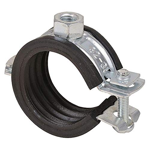 20 Stück - Gelenkrohrschelle mit Anschluss M8 Spannbereich 53-58mm - Korrossionsschutz durch Verzinkung - mit Schalldämmung