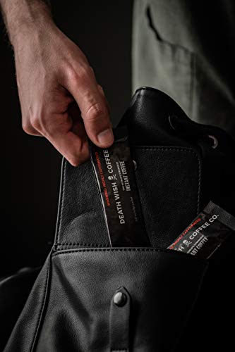 Death Wish Coffee Instant Coffee Dark Roast, 8 Single Serve Packets, Extra Kick Of Caffeine, Bold & Intense Blend Of Arabica & Robusta Beans, Usda Organic Powder, 300Mg Of Caffeine For Day Lift #TOP6