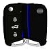 Produktbild kwmobile Autoschlüssel Hülle kompatibel mit VW Golf 7 MK7 3-Tasten Autoschlüssel - Silikon Schutzhülle Schlüsselhülle Cover in Schwarz Blau
