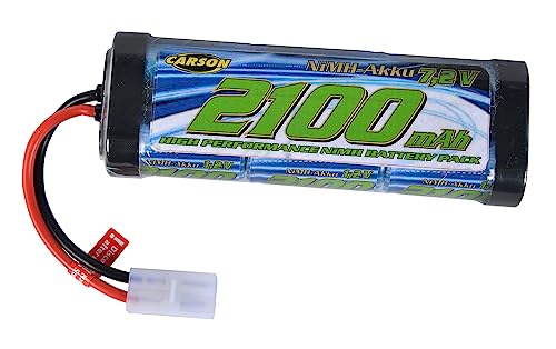 Carson 500608270 7,2 V/2100 mAh Batteria NiMH Race TAM - Ricaricabile, con spina Tamiya, pacco batteria per auto RC, batteria di ricambio per veicoli telecomandati di alta qualità, modellismo