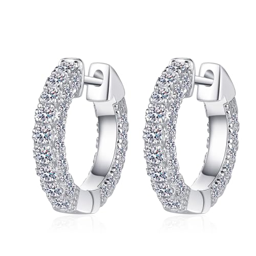 Boucles d'oreilles moissanite 1.92cttw StarGems en argent 925