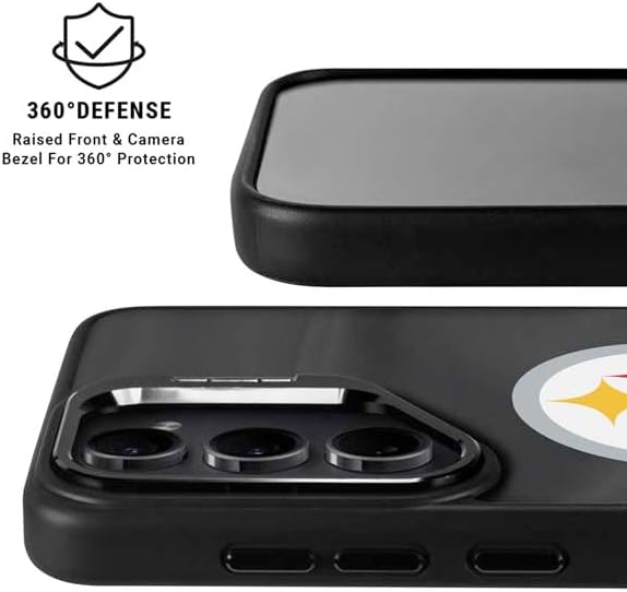 Skinit Kickstand Phone Case Compatible with Galaxy S25 - Officially Licensed NFL Pittsburgh Steelers Design