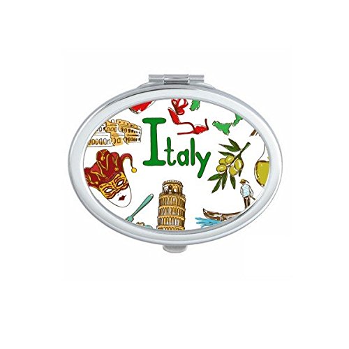 Miroir de poche portable Italie petit miroir de main mignon pour sac
